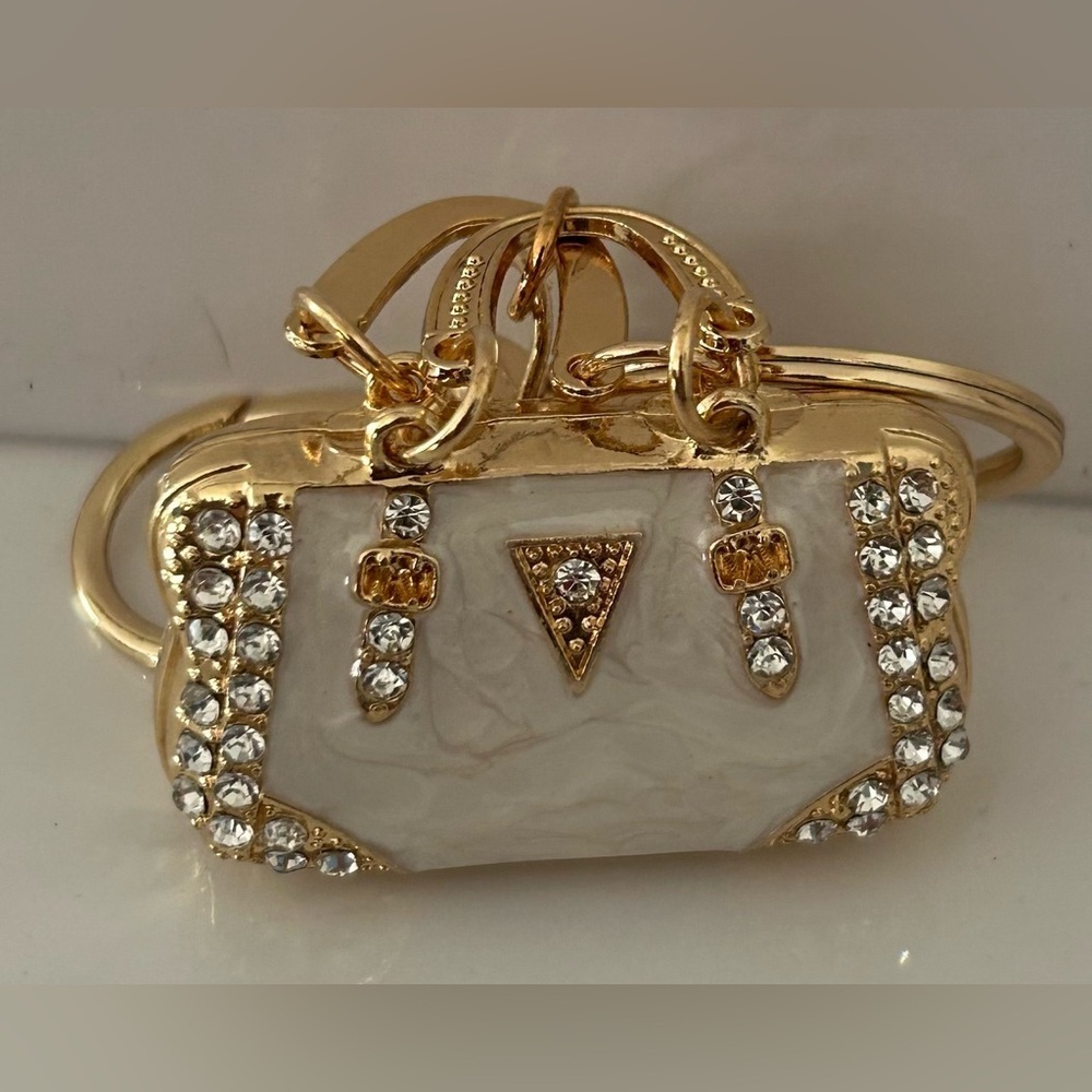 White Purse Bag Charm Keychain Handbag Charm - Picture 5 of 10